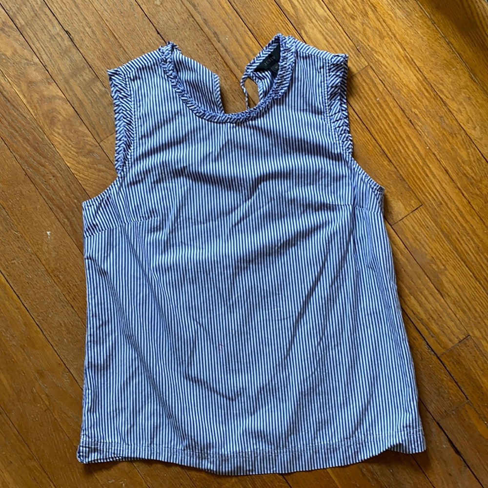 JCrew - Blue and White striped top - 8 Tall